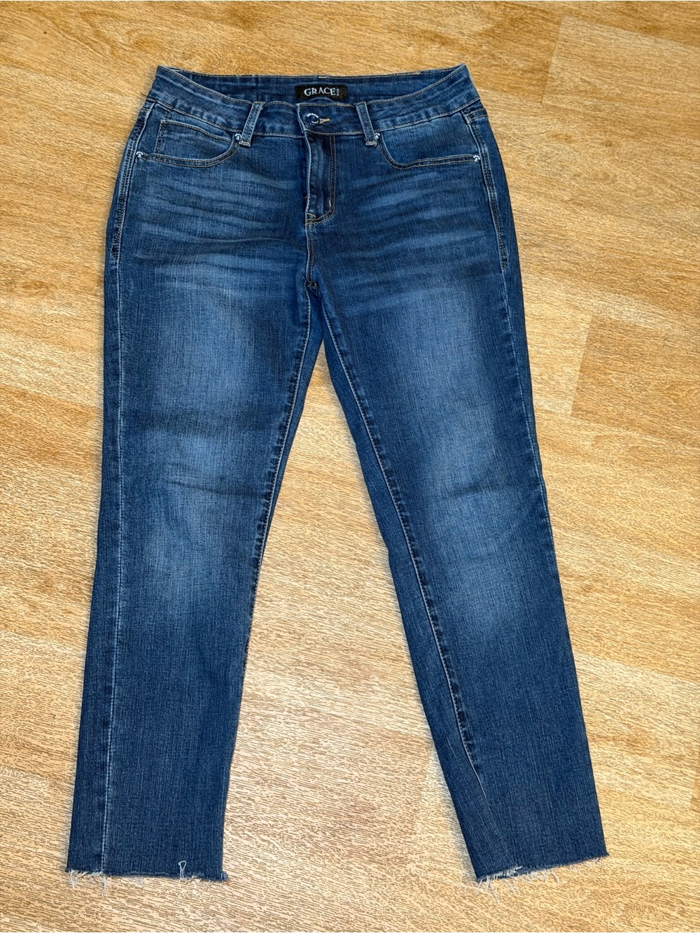 Grace Indigo Skinny Jeans with Subtle Fading